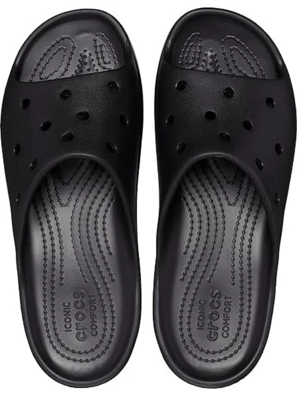 NWT! CROCS Iconic Platform Comfort Slide/Sandal in Black Size 9 - Picture 5 of 8
